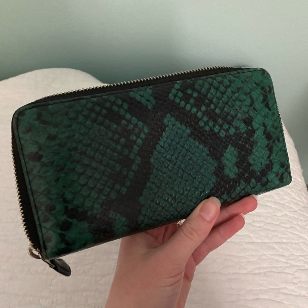 Coach Emerald Snake Pattern Zip Wallet - image 4